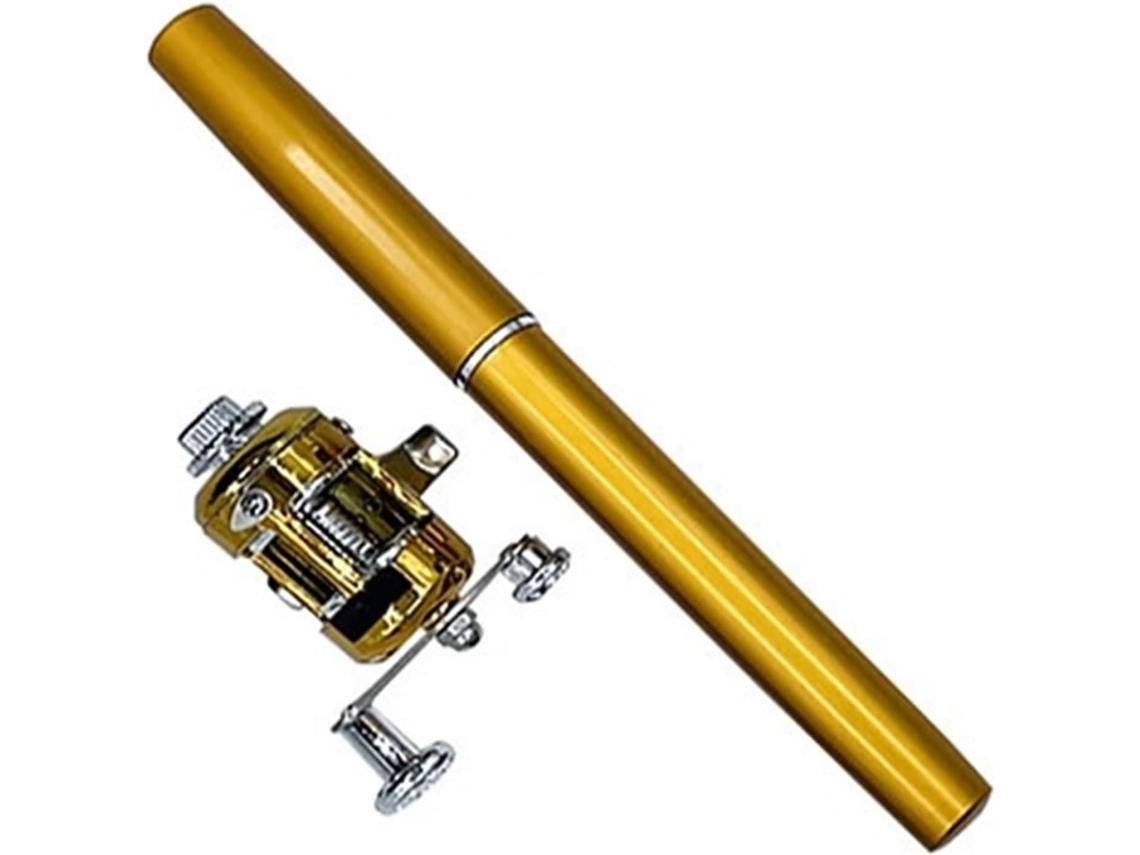 Juego Combinado De Caña Pescar Y Carrete Mini Telescópica Bolsillo Con Kit Completo (amarillo), Resistente