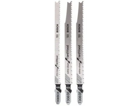 Conjunto de 3 Láminas de Sierra de Calar BOSCH con Vástago de Una Sola Leva T 308 Bf (2X); T 308 Bof