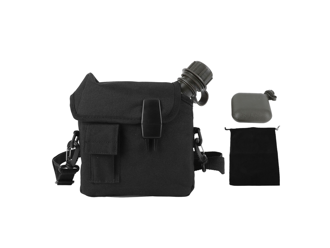 Botella De Agua Para Exteriores De 1,5 L De Gran Capacidad Con Riñonera Para Camping, Senderismo Y Deportes - Negra
