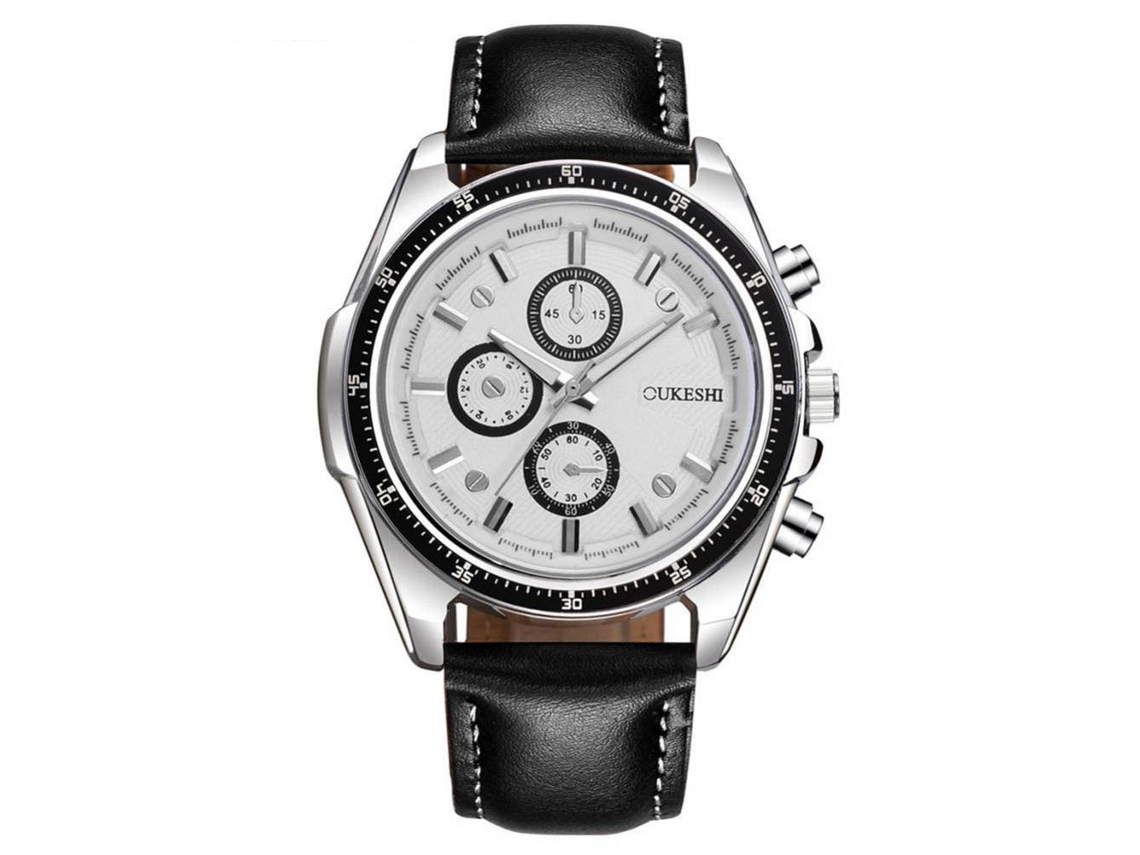 Reloj De Pulsera Analógico De Cuarzo Para Hombres Con Correa De Pu Moda Empresarial