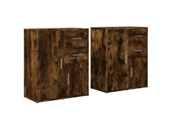 Aparador Conjunto de 2 Piezas Derivados Madera Roble Ahumado MAISON EXCLUSIVE (60x31x70 cm)