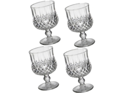 Juego De 4 Copas De Vino Tinto En Cristal Delicadamente Tallado Con Bordes Uniformes, Diseño