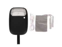 Calentador De Manos Eléctrico, Batería Externa Portátil Recargable De 10000 Mah Con Linterna Para Invierno - Negro