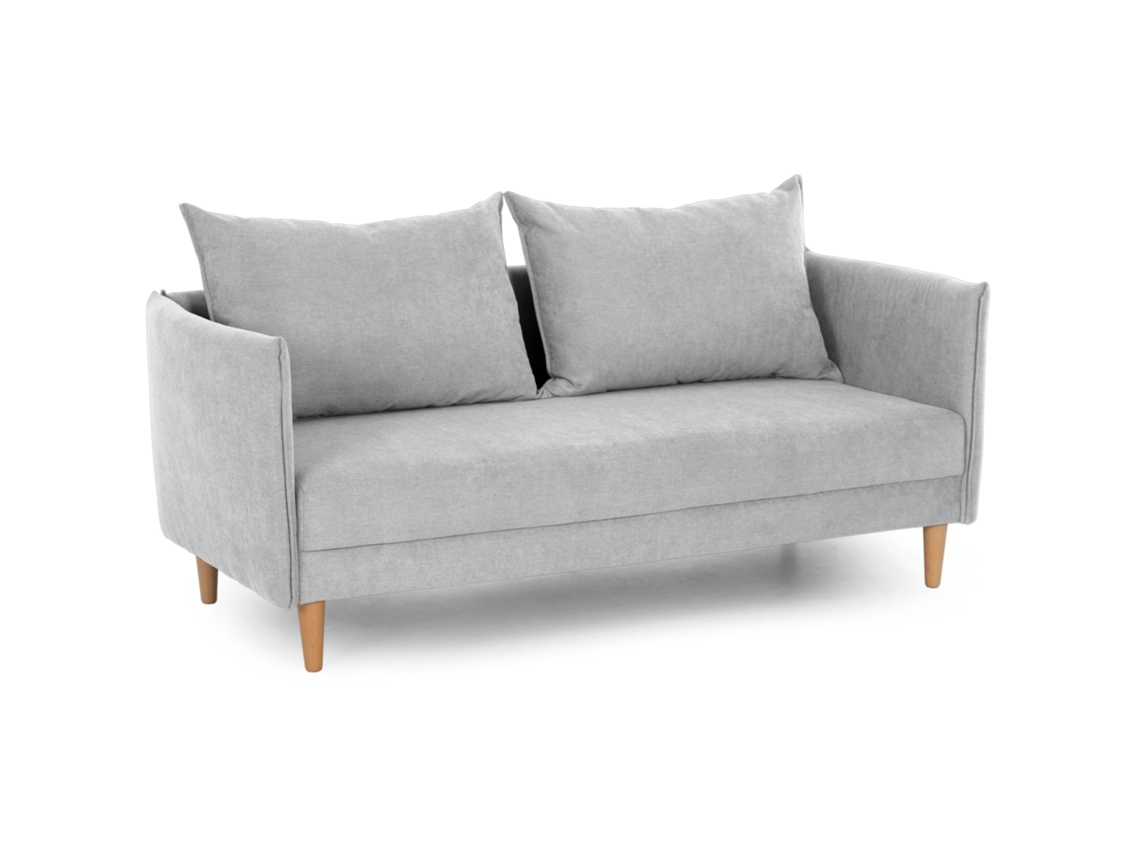 Sofá 3 Plazas BUDWING Melanie Gris Claro (187 x 62 x 93 cm)