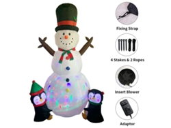 Muñeco de nieve y pingüino inflables de Navidad (2 piezas)