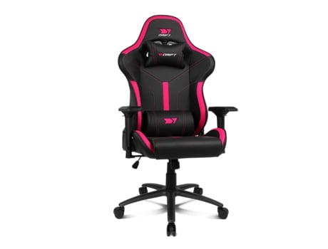 Silla Gaming DRIFT Dr350 Expert (Hasta 150 kg - Elevador a Gas Clase 4 - Negro y Rosa)