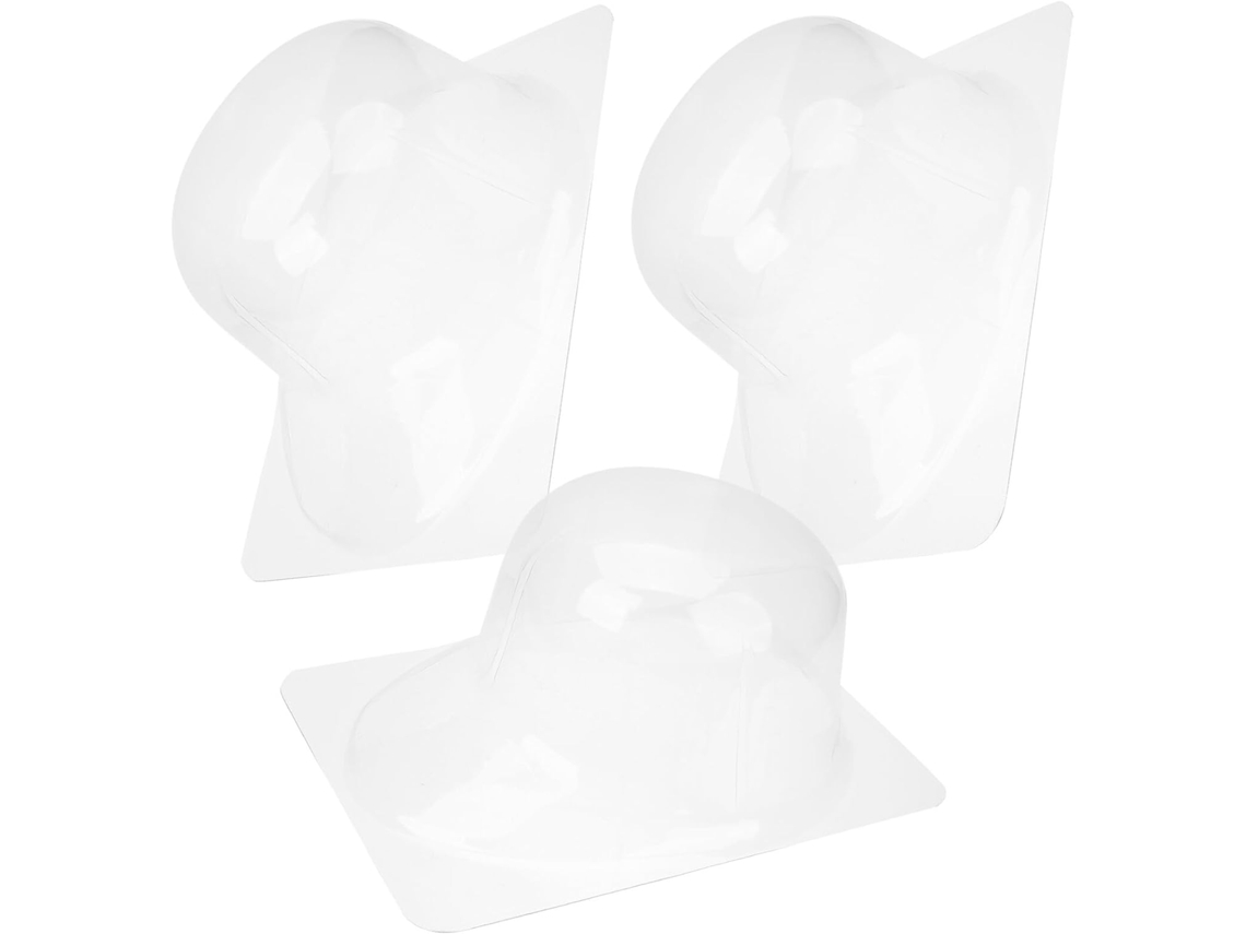 Juego de 3 soportes para sombreros Slowmoose, redondos, de plástico transparente.