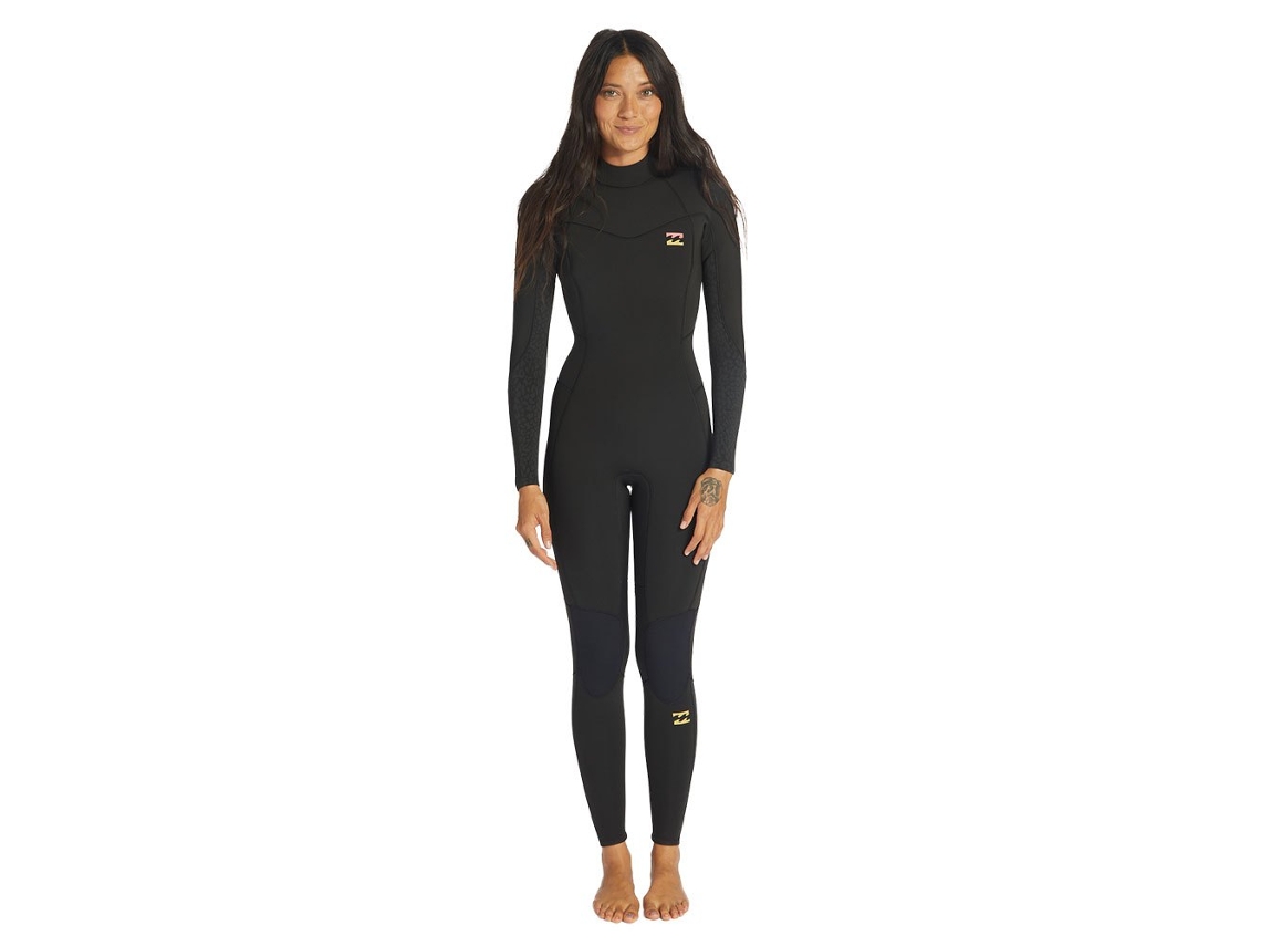 Terno de Neoprene Manga Longa com Zíper Nas Costas Synergy 4 Mm Preto Mbillabong