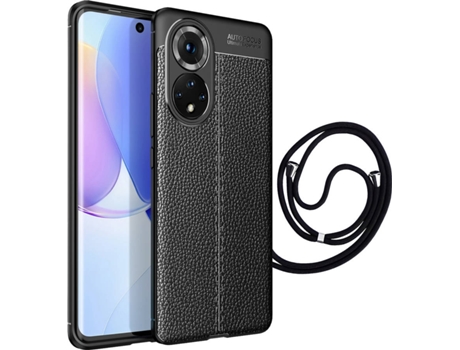 Funda Huawei Nova 9 Rugged Leather con Cordon Negro