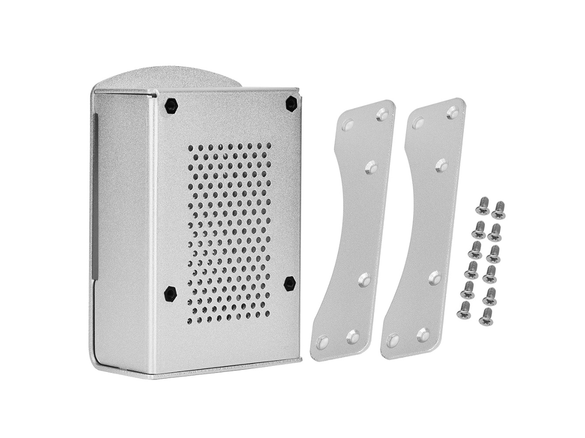 Caja De Aluminio Para Raspberry Pi 4 Modelo B Con Bracket De Disipador De Calor Plata