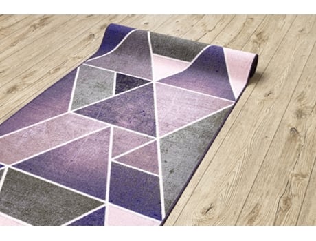 Alfombra de Pasillo con Refuerzo de Goma Triangulos Violet 57 cm