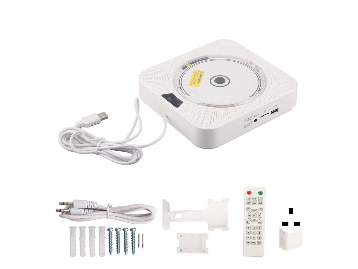 Reproductor De Cd Mural Con Bluetooth 5.0, Mando A Distancia Y Puertos Multifunción, 100-240 V, Enchufe Británico.