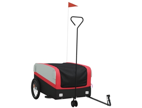 Remolque para bicicleta hierro VIDAXL negro y rojo (45 kg)