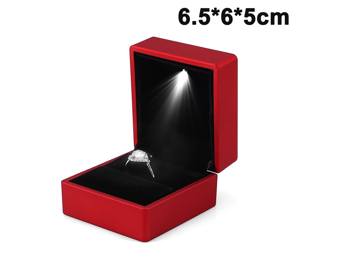Anillo luz LED joyería rojo (6x6.5x5.5cm) Kofihety