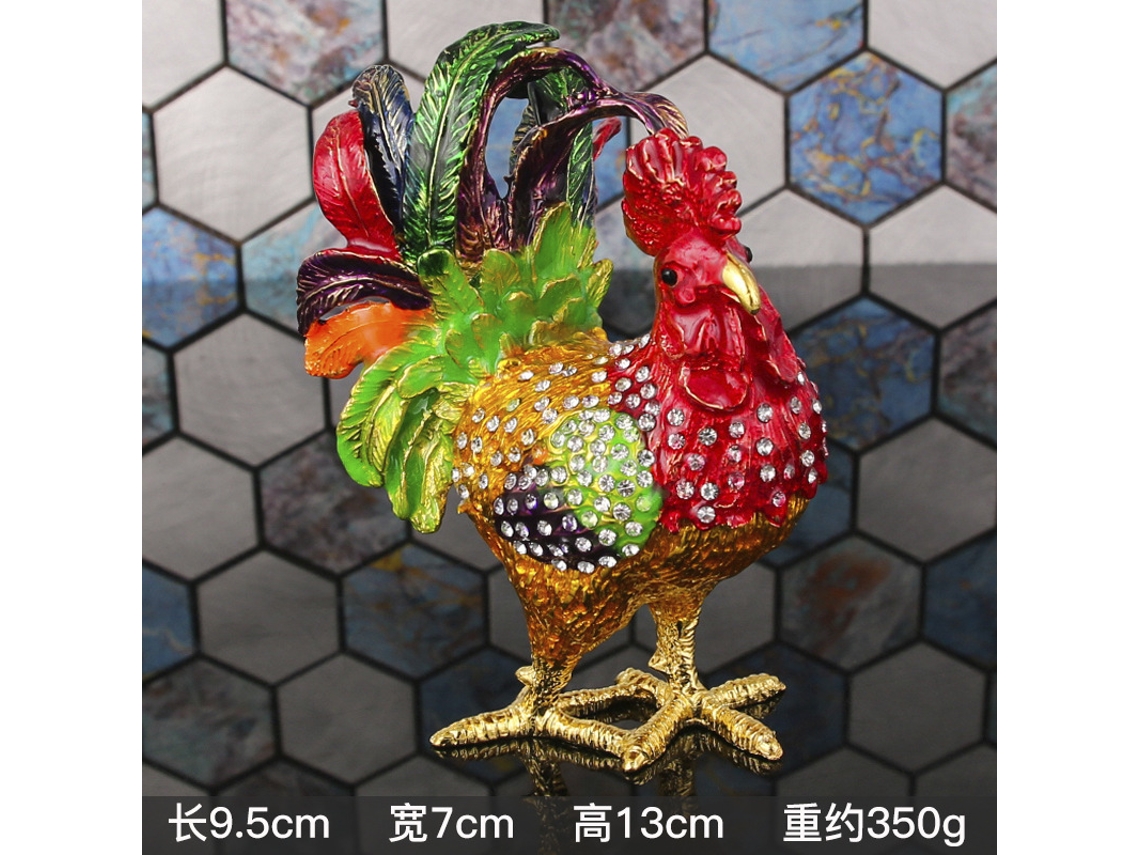 (gallo) Adorno De Gallo Esmaltado Para Caja De Decoración