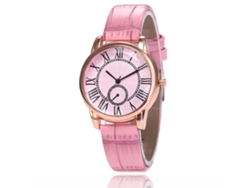 Reloj De Pulsera De Piel Para Mujer Zhoulianfa Con Números Romanos, Estilo Casual Y Formal, Color Rosa.