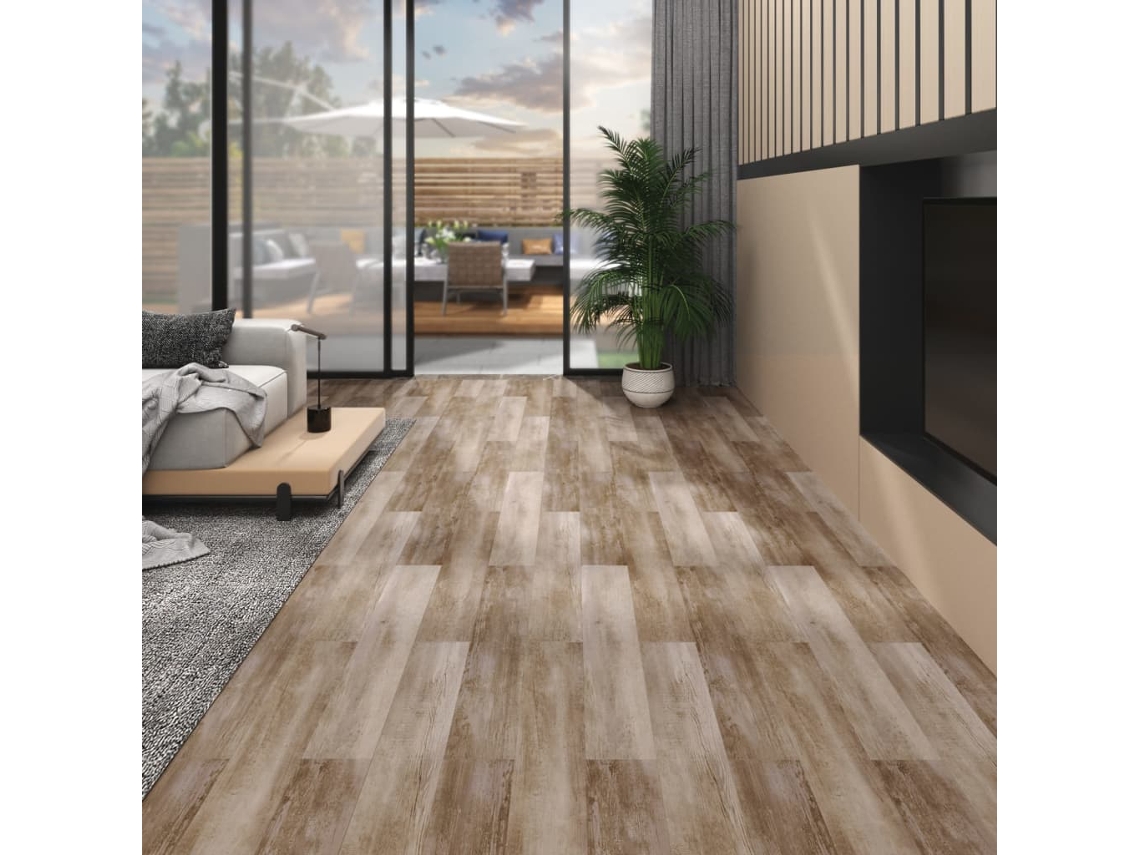 Lamas Para Suelo Autoadhesivas Pvc Madera Deslavada 5,02m² 2mm