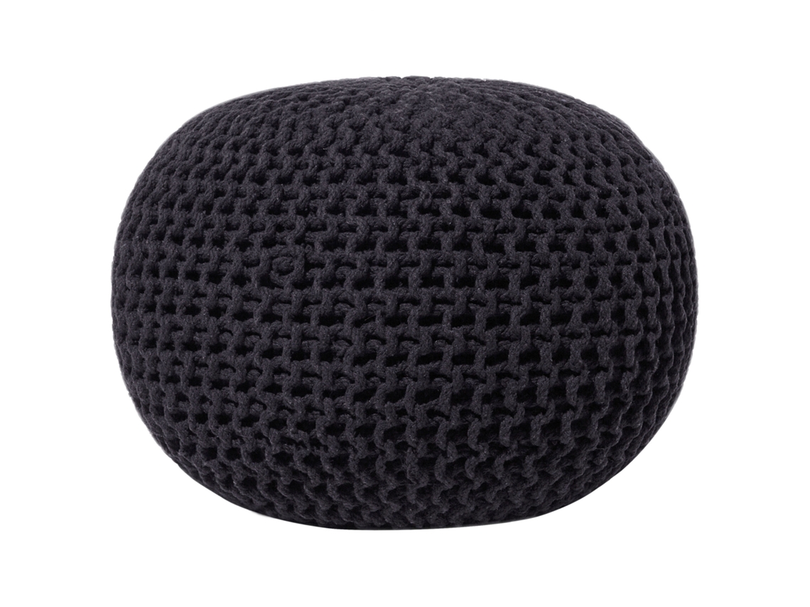 Otomana decorativa BELIANI Conrad de Algodón Negro 50x50x35