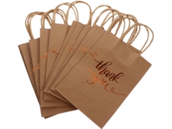 Juego de 12 bolsas de papel kraft para fiestas, bodas y compras - Multifuncionales y creativas - Gokoco