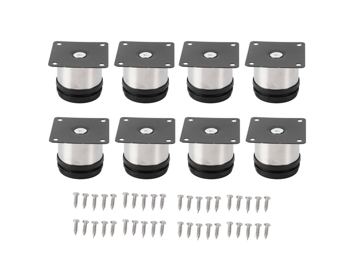 Juego De 8 Patas Ajustables De Acero Inoxidable Para Muebles De Mesa, Sofá, Cocina Y Baño.