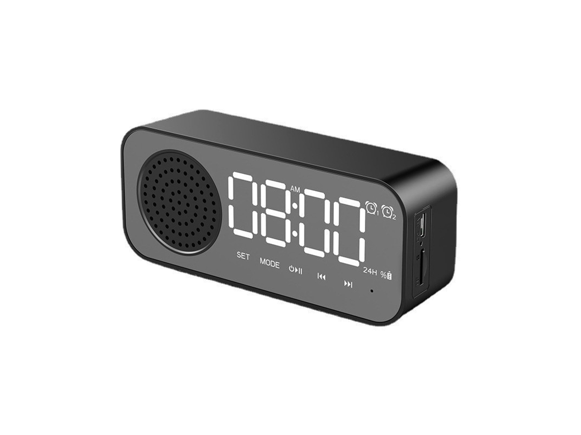 Altavoz Bluetooth inalámbrico Yuysan, despertador, audio compatible con reproducción de tarjetas T10, color negro