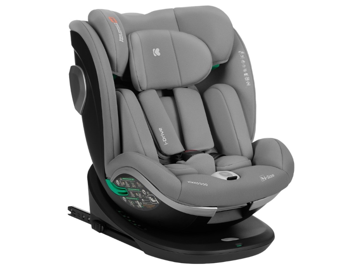 Silla de coche KIKKABOO 40-150 cm i-Drive i-SIZE Gris Claro