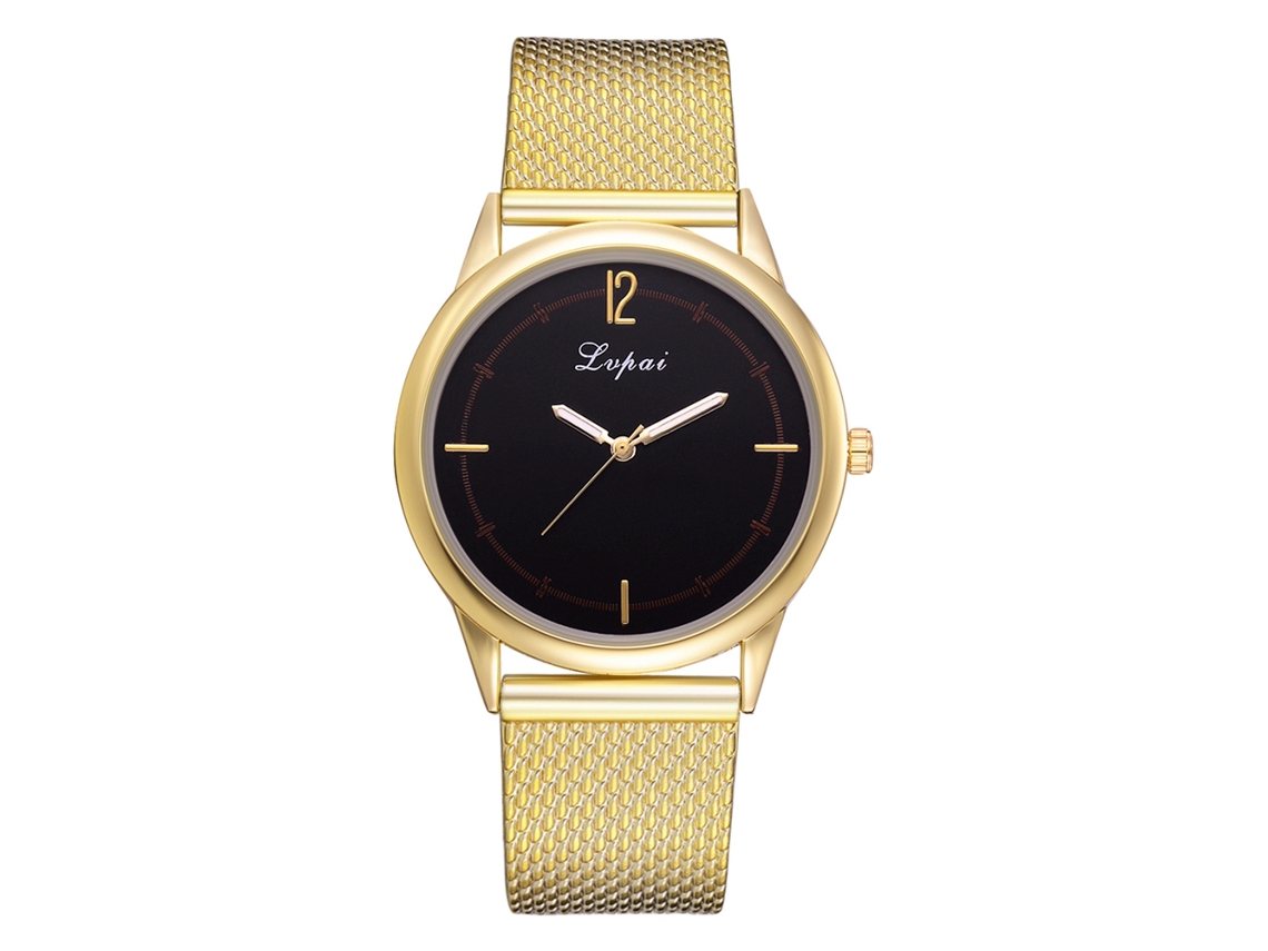 Reloj De Moda Para Mujer Con Correa De Silicona Y Esfera Redonda De Aleación Dorada.