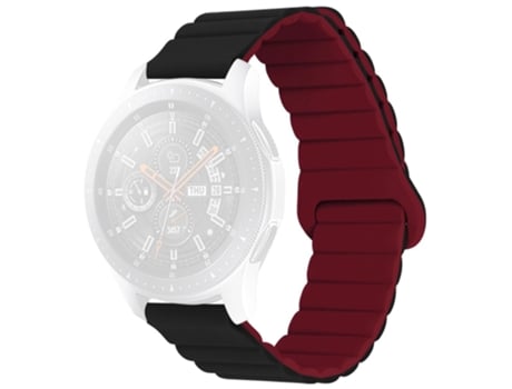 Correa de Silicona magnético 22mm para Haylou RT/RT2/GST/GS/RS3/Huawei Watch 3/Xiaomi Watch S1/S1 Active - vino negro/rojo