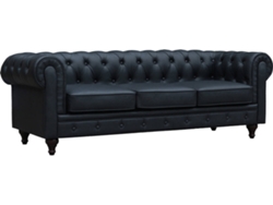 Sofá HABITAT Y JARDÍN Aliza (Negro - Imitación - 208 x 82 x 70 cm)