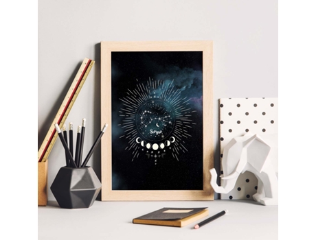 Póster NACNIC con La Constelación Escorpio. Poster con Símbolo do Zodiaco en y Fondo do Cielo Estrellado