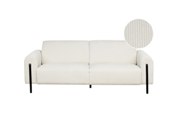Sofá de 3 plazas BELIANI Askim de Pana Blanco 207x122x87