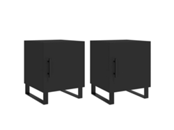 Maison Exclusive - Mesitas De Noche 2 Uds Madera De Ingeniería Negro 40x40x50 Cm