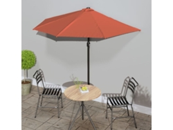Sombrilla De Jardínsombrilla Balcón Semicircular Aluminio Terracota 270x144x222 Cm Wsd715149