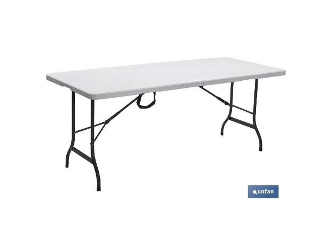 Mesa plegable rectangular blanca 180x70x72cm