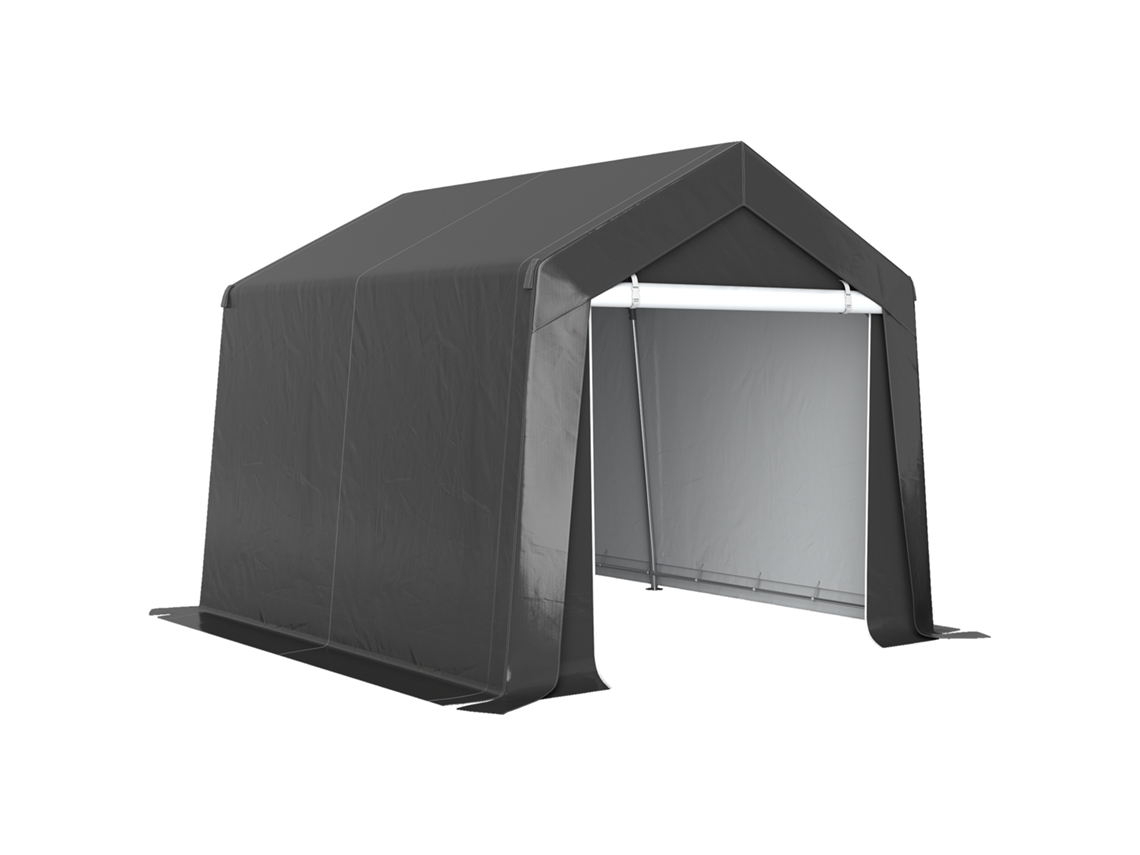 Tienda de garaje impermeable de 3x3 m con ventilación, color gris.