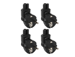 Juego de 4 adaptadores de corriente universales con enchufe UE de 4,8 mm según IEC320 C5, estándar europeo, 100-250 V. Hengjian