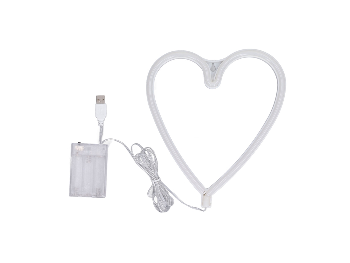 Lámpara Decorativa Led De Neón Con Forma De Corazón, Funciona Con Usb O Pilas, Ideal Para Fiestas, Cumpleaños Y San Valentín.