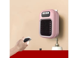 Calefactor eléctrico de pared Eifson de 370 W con temporizador y pantalla LED (rosa)