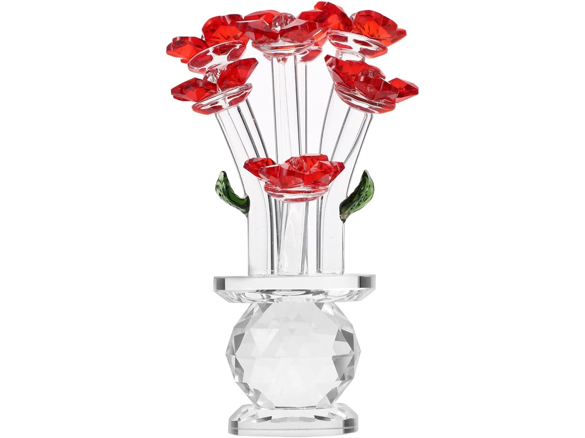 Elegante y delicada figura roja, adorno artístico, refinada decoración de interiores, flor rosa, GOKOCO
