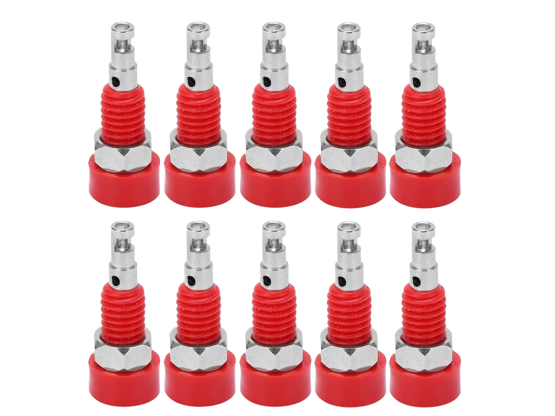 10pcs Conector Jack Hembra Banana 2mm Panel Poste De Unión Rojo