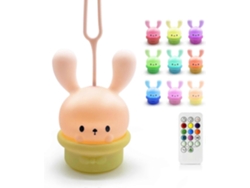 Rebe-luz Nocturna De Conejo De Silicona Con Sensor Táctil, Portátil Y Recargable Por Usb Para Niños