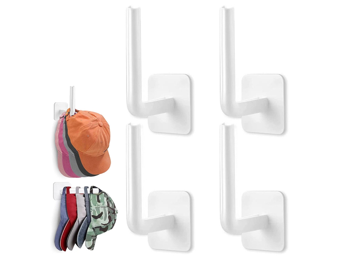 Organizador de sombreros, perchero multiusos con adhesivo fuerte para montaje en pared, soporte para gorras