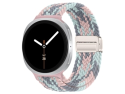Bracelete Para Samsung Galaxy Watch 8/8 Classic - Nylon Trançado Com Fivela Magnética Clássica - Cinza Azul-claro