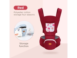 Portabebés tipo bandolera horizontal multifuncional con soporte de almacenamiento, color rojo HEXINYIGJLY (7-45 lbs)