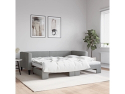 Sofá Cama Nido Tela Gris Claro 90x200 Cm