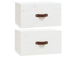 Juego de 2 mesitas de noche de pared, color blanco, MAISON EXCLUSIVE (40 x 29,5 x 22 cm)