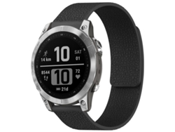 Bracelete Para Garmin Fenix 8 / 7 / 6 / 5 (22mm) - Silicone Magnético - Textura De Lichia Preta