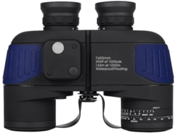 Binoculares marinos militares 7x50 IP68 antivaho, telémetro interno, brújula, navegación, deportes acuáticos, caza de aves, azul Yizhood