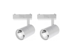 2x Foco Led Carril 40W, Luz Fria 6000K, 2700 Lúmenes, 220V 50-60Hz Monofásico, Aluminio Color Blanco JANDEI