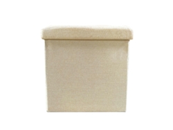 Puff Ottoman de Almacenaje Cuadrado Plegable 38x38x38cm NYANA Home Gran Almacenaje Estilo Otomano Poliester Resistente Beige